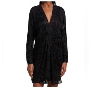 RAG & BONE BLACK MULTI ELOISE BURNOUT DRESS SZ 00 (TXA955)